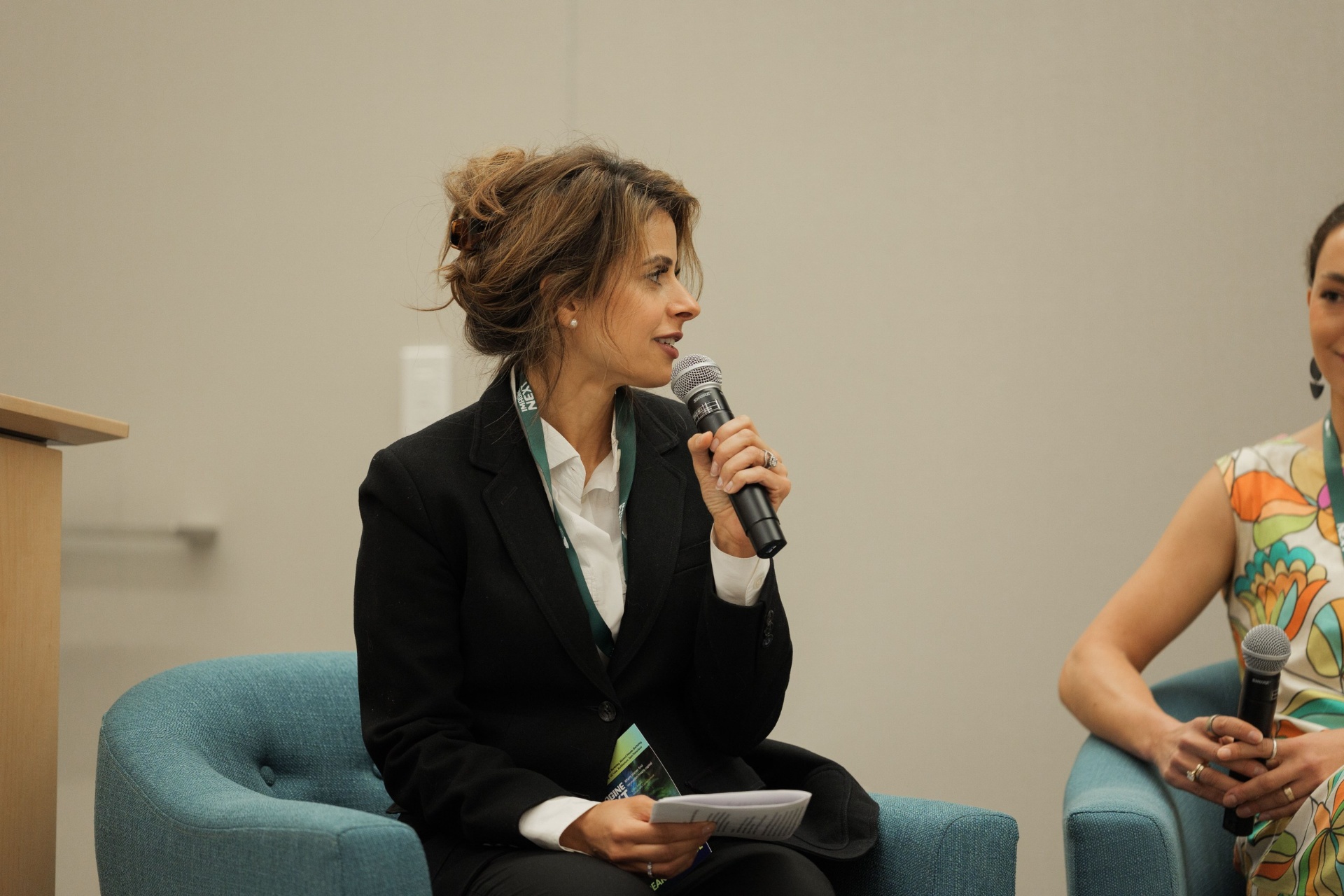 Mariam Amin JantzSell moderating the investor panel at Capital Day